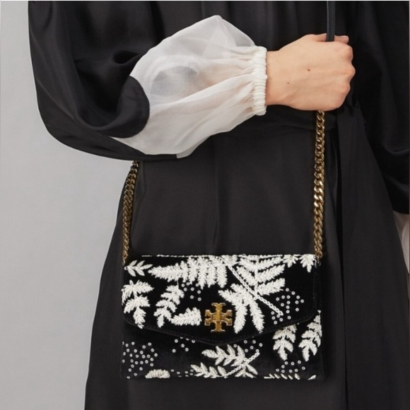 Tory Burch Handbags - Stunning new Tory Burch beaded velvet Willa bag adjustablee strap
